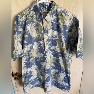Cooke Street Short Sleeve Button Up Hawaiian Shirt Men's Size XL Blue/green